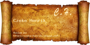 Czeke Henrik névjegykártya